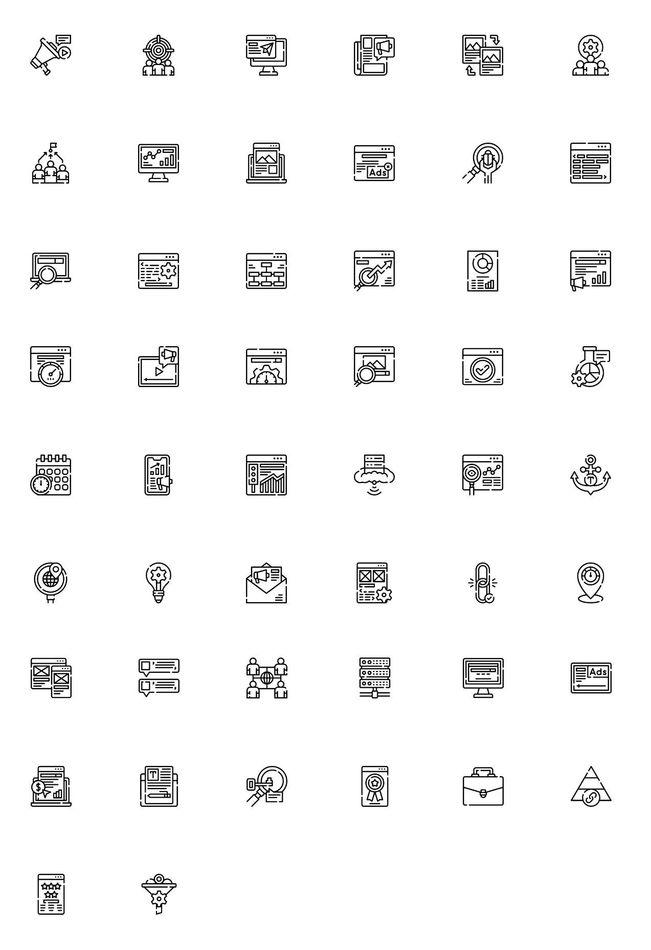 Icon Pack - SEO and SEM - Lineal