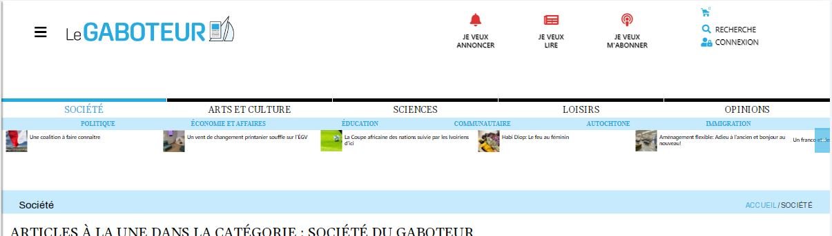 Mégamenu personnalisé pour l'accès aux articles