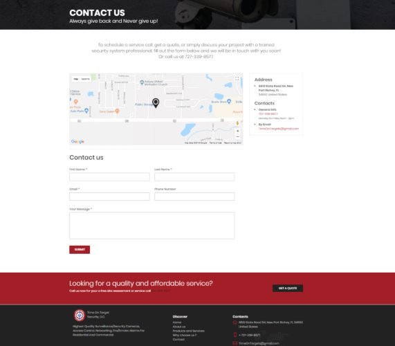 Page de contact complète